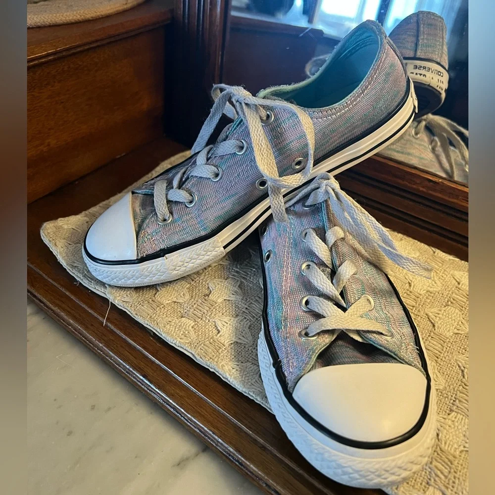 CONVERSE Classic All Star Low Top Sneakers Purple Green Girl’s‎ Size 3